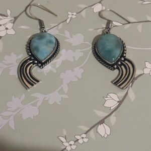 Larimar sterling silver earrings